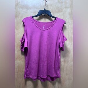 Be…Fuchsia Cold Shoulder Top